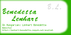 benedetta lenhart business card